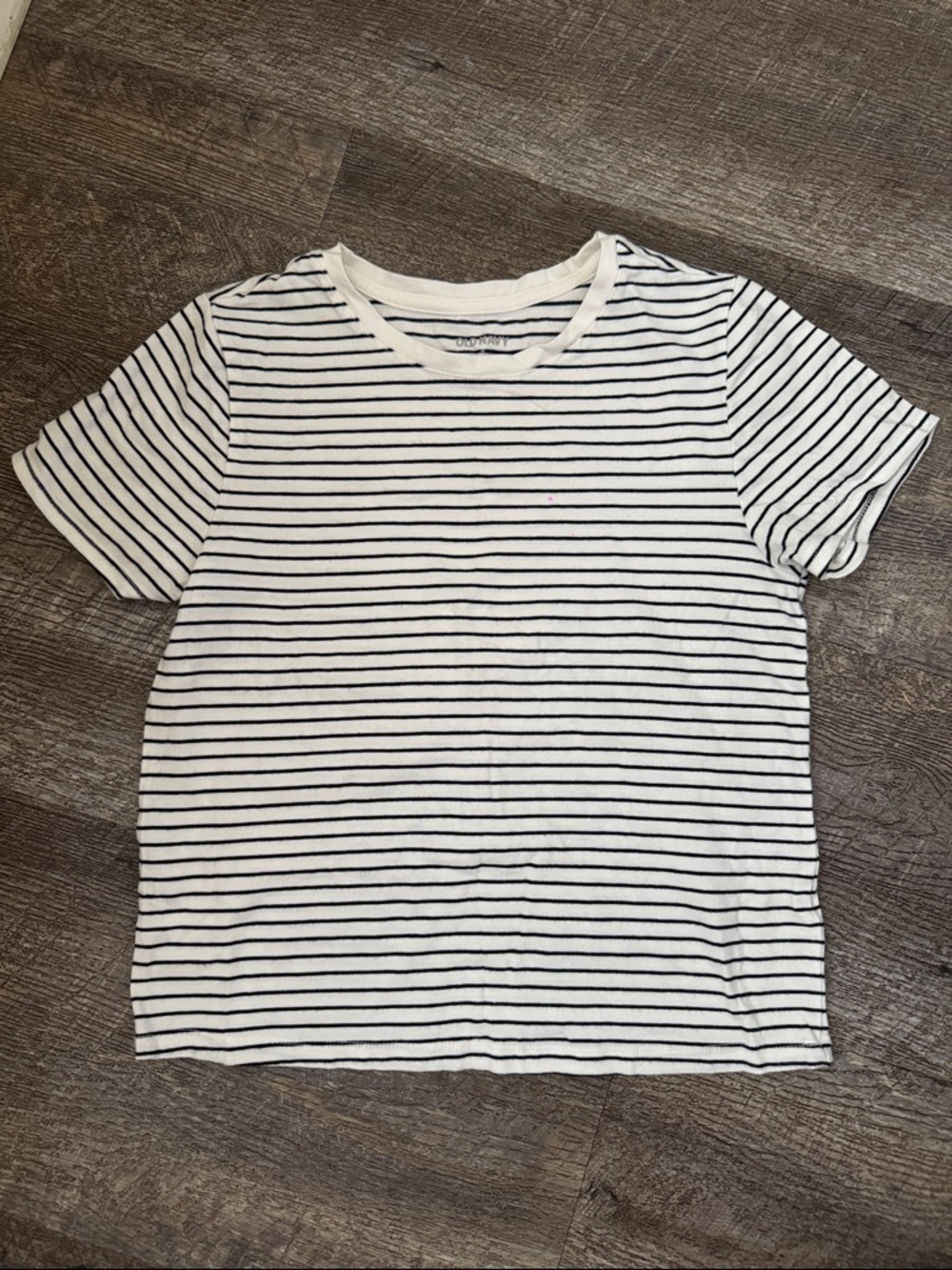 Old Navy White and Black Striped Tee